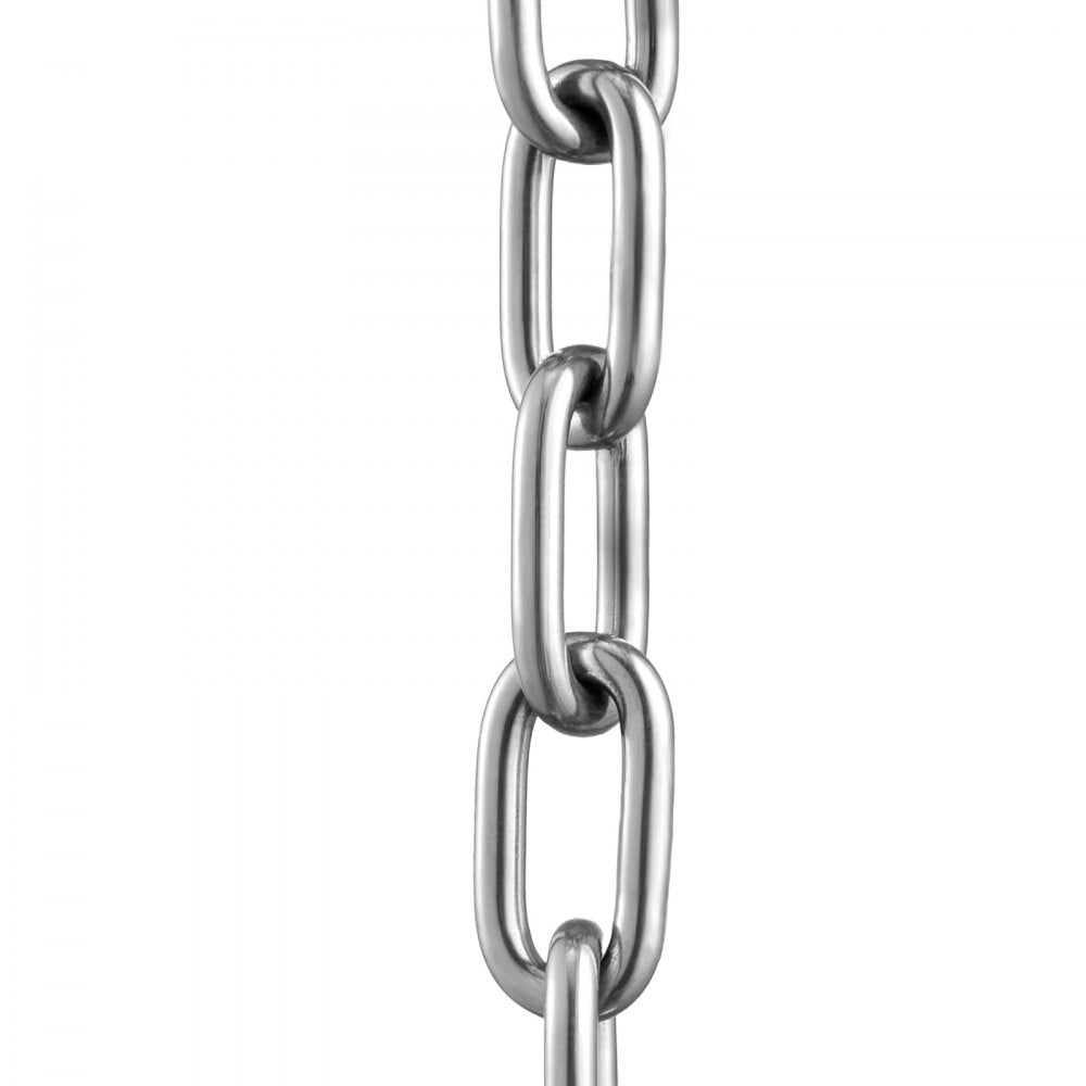 VEVOR Boat Anchor Chain, 1/4" x 4', 1700 lbs. WLL/4800 lbs. BS, 316 Stainless Steel Marine Grade Anchor Lead Chain with Dual Lock Ring Shackles for Boats, Deck, Fishing, Works with Different Anchors