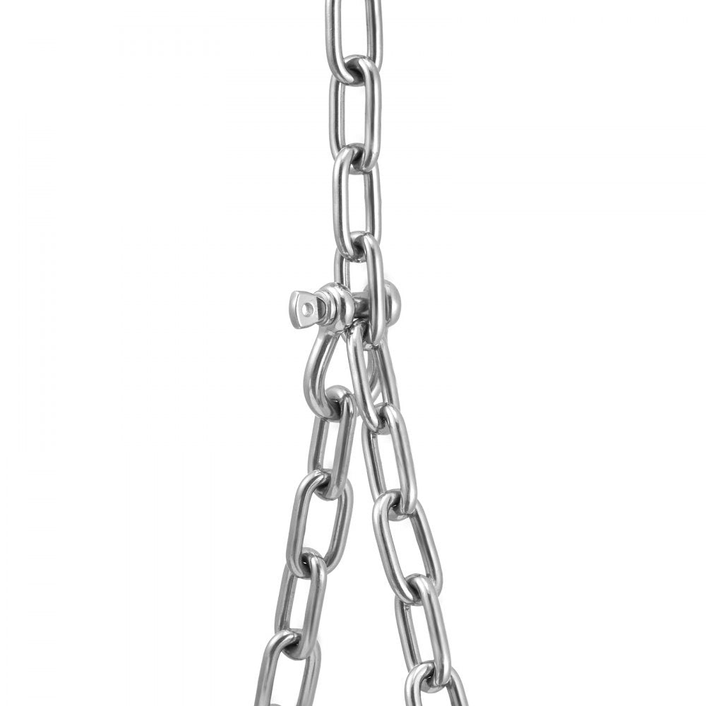 VEVOR Boat Anchor Chain, 1/4" x 4', 1700 lbs. WLL/4800 lbs. BS, 316 Stainless Steel Marine Grade Anchor Lead Chain with Dual Lock Ring Shackles for Boats, Deck, Fishing, Works with Different Anchors