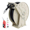 VEVOR Fuel Hose Reel, 3/4 inch x 33 ft Retractable, Spring Driven Auto Swivel Rewind, 300 PSI, Heavy-Duty Carbon Steel Construction with Industrial Grade Rubber Hose, for Diesel Fuel, Kerosene