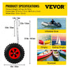 VEVOR Boat Launching Wheels, 12\" Boat Transom Launching Wheel, 500 LBS Loading Capacity Inflatable Boat Launch Wheels, Aluminium Alloy Transom Launching Dolly Wheels with 4 PCS of Quick Release Pins