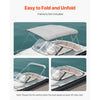 VEVOR 4 Bow Bimini Top Replacement Cover, 8 ft Long, Durable 600D Marine Grade Waterproof Sun Shade Boat Canopy with Storage Boot, Easy Install Zipper Sleeve Awning, 96"L x (91"-96")W, Gray (No Frame)