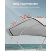 VEVOR 4 Bow Bimini Top Replacement Cover, 8 ft Long Durable 600D Marine Grade Waterproof Sun Shade Boat Canopy with Storage Boot, Easy Install Zipper Sleeve Awning, 96"L x (97"-103")W, Gray (No Frame)