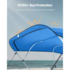 VEVOR 4 Bow Bimini Top Replacement Cover, 8 ft Long, Durable 600D Marine Grade Waterproof Sun Shade Boat Canopy with Storage Boot, Easy Install Zipper Sleeve Awning, 96"L x (91"-96")W, Blue (No Frame)