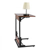 VEVOR C Table, Folding C Shaped End Table with Metal Frame & Adjustable Feet, Foldable C Shaped Side Table for Living Room Bedroom Office, 23.62 x 14.57 x 27.56 inch C Shaped TV Tray, Brown and Black