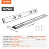 VEVOR 10 Pairs of 18 Inch Drawer Slides Side Mount Rails, Heavy Duty Full Extension Steel Track, Soft-Close Noiseless Guide Glides Cabinet Kitchen Runners with Ball Bearing, 100 Lbs Load Capacity