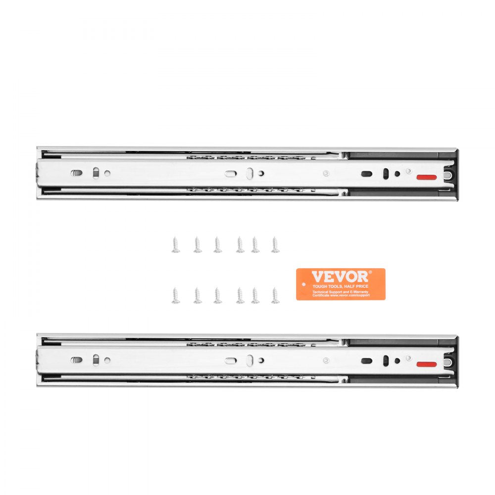 VEVOR 6 Pairs of 20 Inch Drawer Slides Side Mount Rails, Heavy Duty Full Extension Steel Track, Soft-Close Noiseless Guide Glides Cabinet Kitchen Runners with Ball Bearing, 100 Lbs Load Capacity