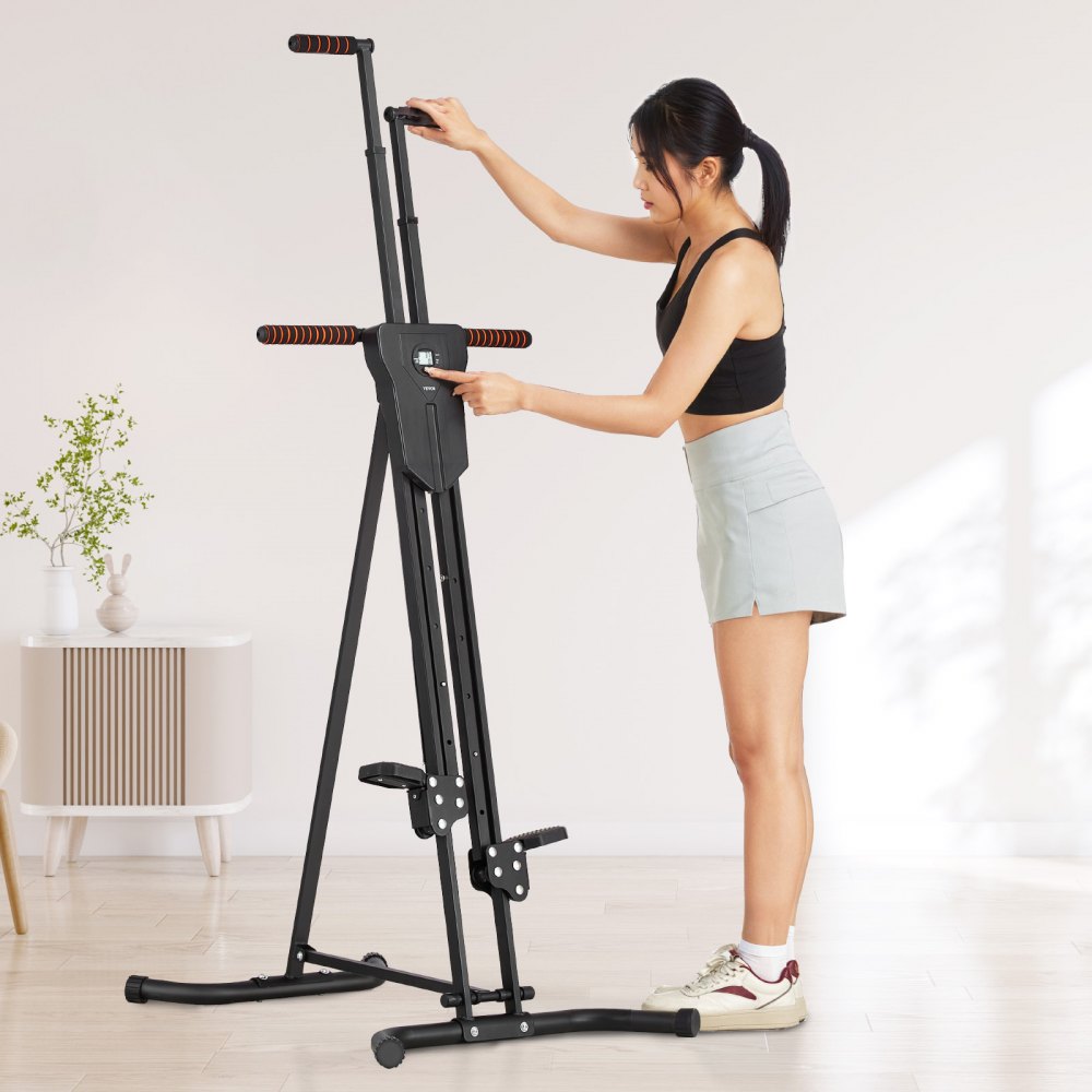 VEVOR Stair Stepper, Step Range Exercise Machine, Vertical Climber for Home Gym Exercise, Compact Folding Cardio Climber, Full-Body Workout Climber with Height Adjustable Handlebar, Non-Slip Pedal