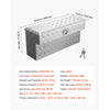 VEVOR Truck Bed Tool Box, Heavy Duty Aluminum Tool Box with Tread Patterns, Storage Toolbox Chest Organizer with Lock and Key, Ideal for Pickup, Truck Bed, RV, Trailer, 34 x 12 x 15.4 in, Silver