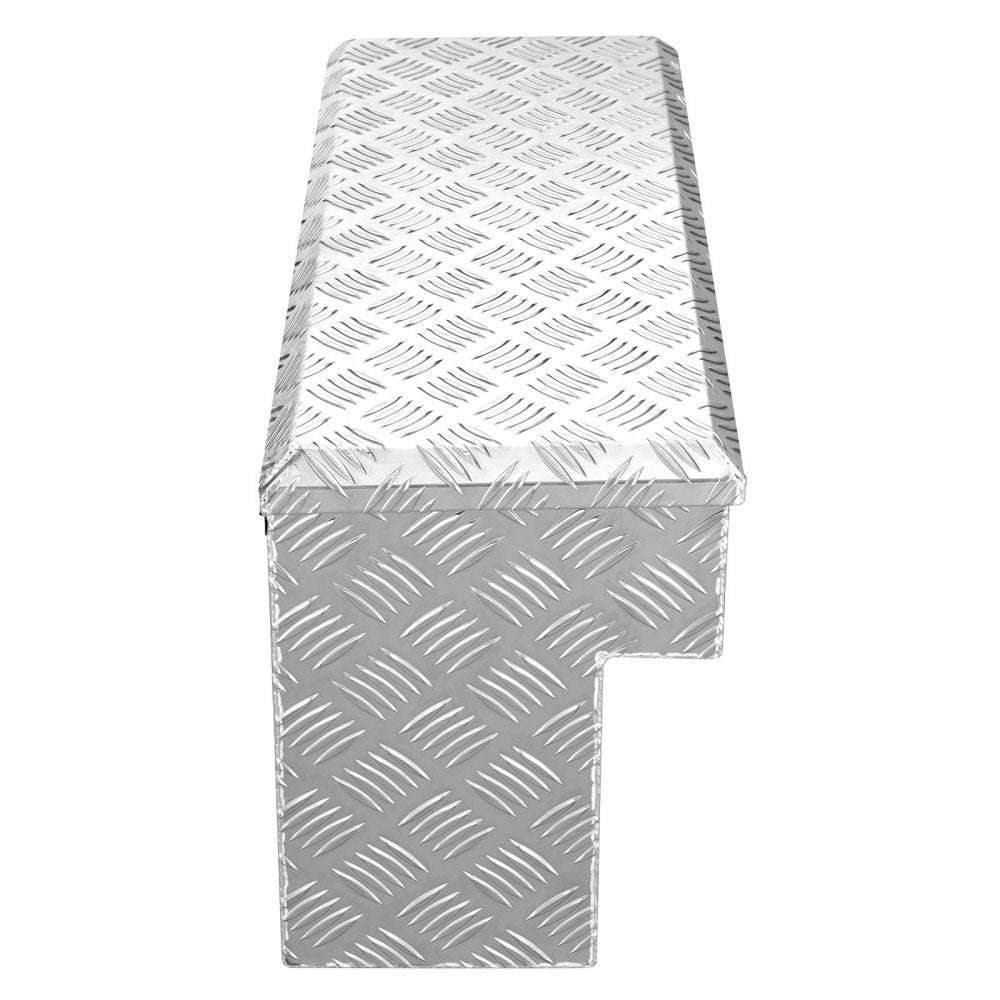 VEVOR Truck Bed Tool Box, Heavy Duty Aluminum Tool Box with Tread Patterns, Storage Toolbox Chest Organizer with Lock and Key, Ideal for Pickup, Truck Bed, RV, Trailer, 34 x 12 x 15.4 in, Silver