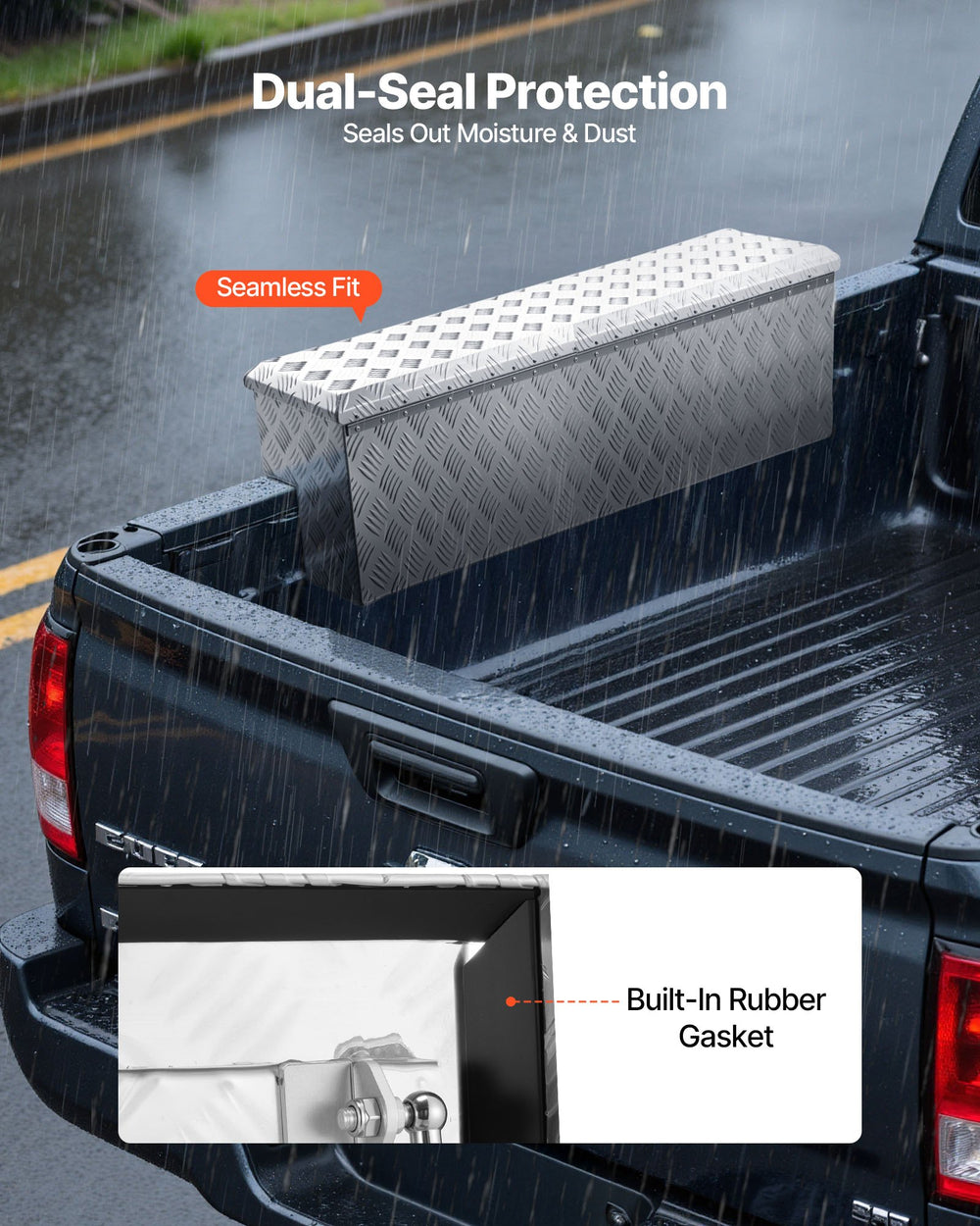 VEVOR truck bed tool box 48 x 13.4 x 13 in silver - image 2
