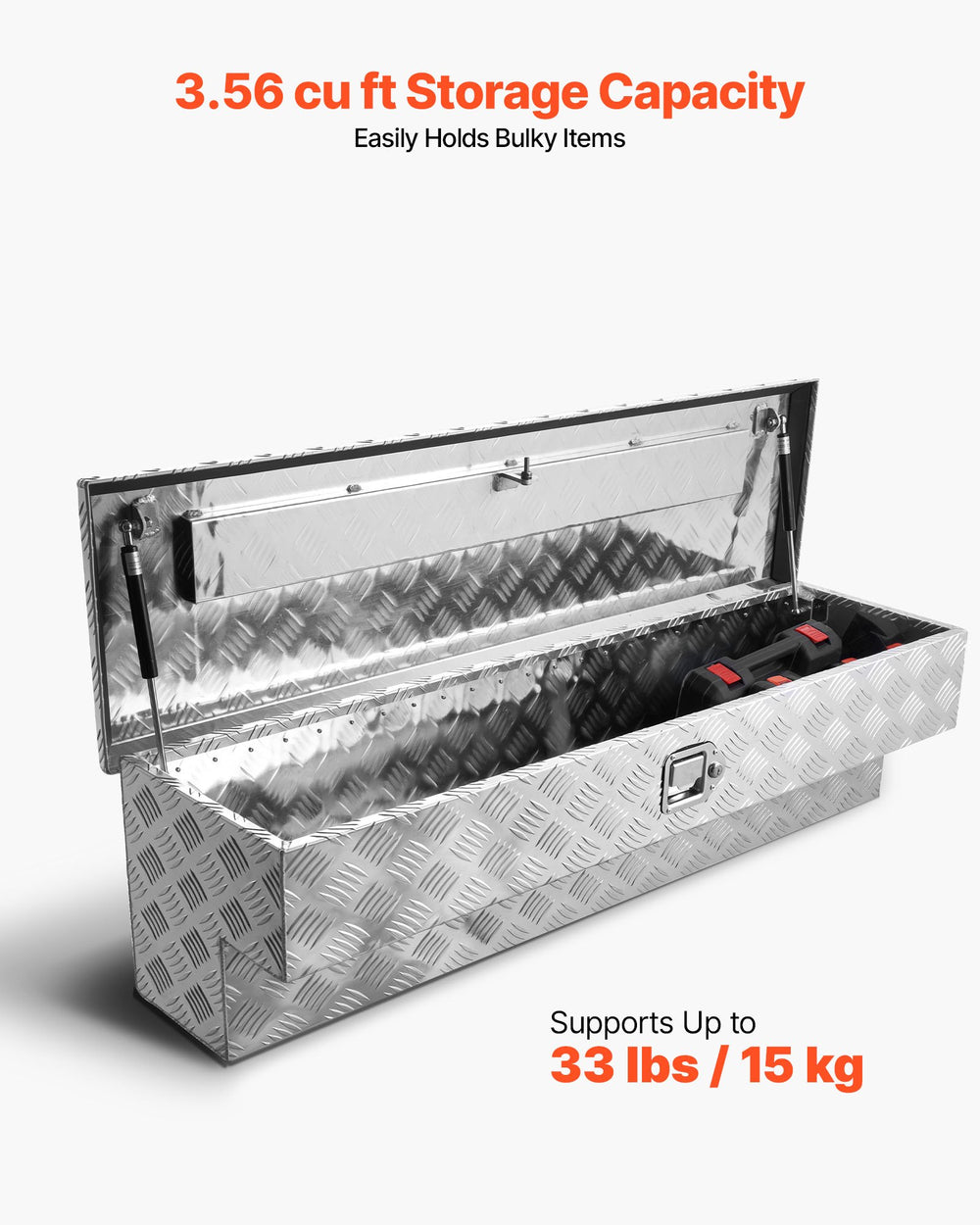 VEVOR truck bed tool box 48 x 13.4 x 13 in silver - image 3