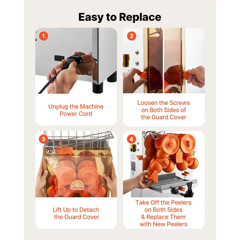 VEVOR 2pcs Electric Orange Juicer Spare Parts, Premium Plastcis, Compatible with VEVOR NS2000E Series Electric Orange Juicer Machine, Easy to Replace