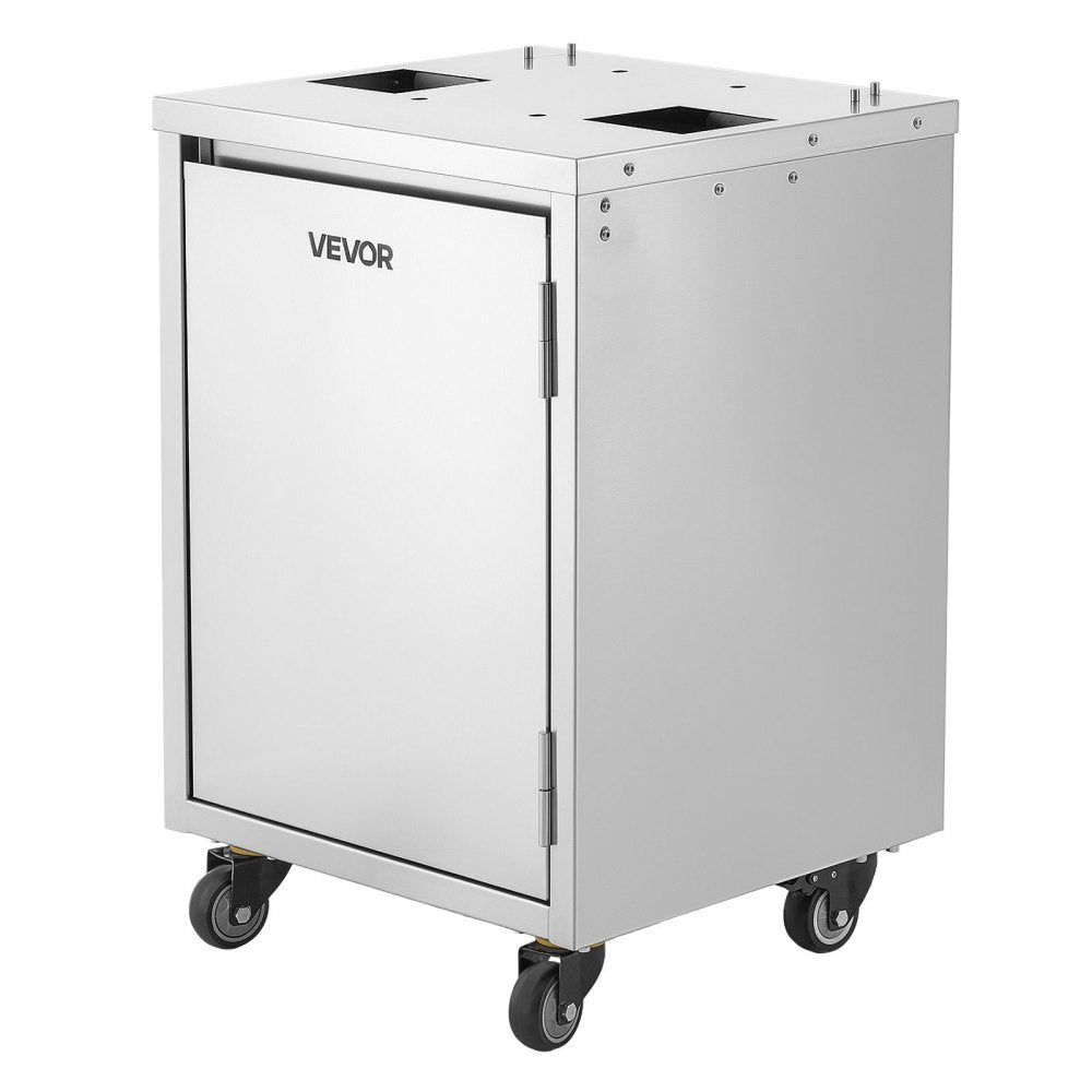 VEVOR Movable Base Cabinet for Orange Juicer, Thickened Stainless Steel, 4 Swivel Casters, Compatible with VEVOR NS2000E-2\NS2000E-2T\NS2000E-3 Semi-Automatic Feed Orange Juicer, Easy Installation