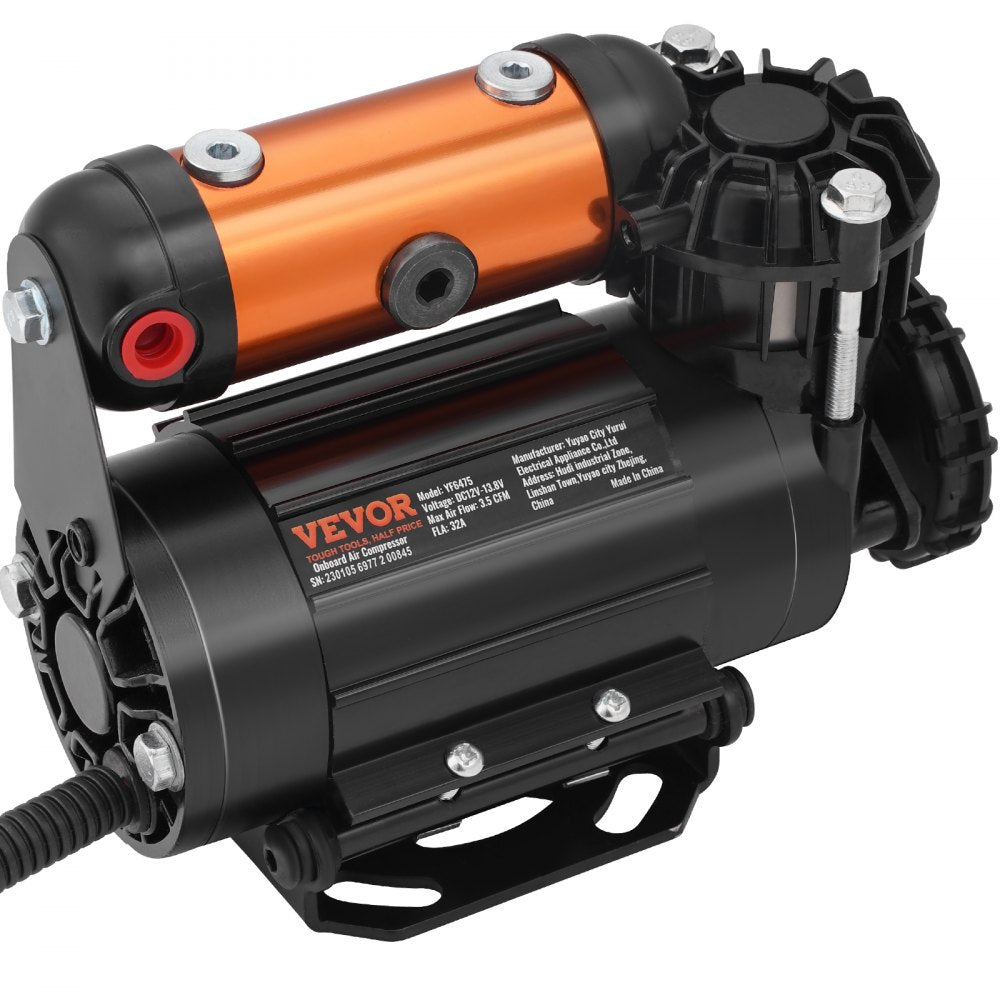 VEVOR Onboard Air Compressor Kit, 150PSI Offroad Air Compressor, Portable Tire Inflator Heavy Duty 3.5CFM Air Pump for Jeep SUV 4x4 Vehicle, Compatibility with Air tools, Air horns, Lockers