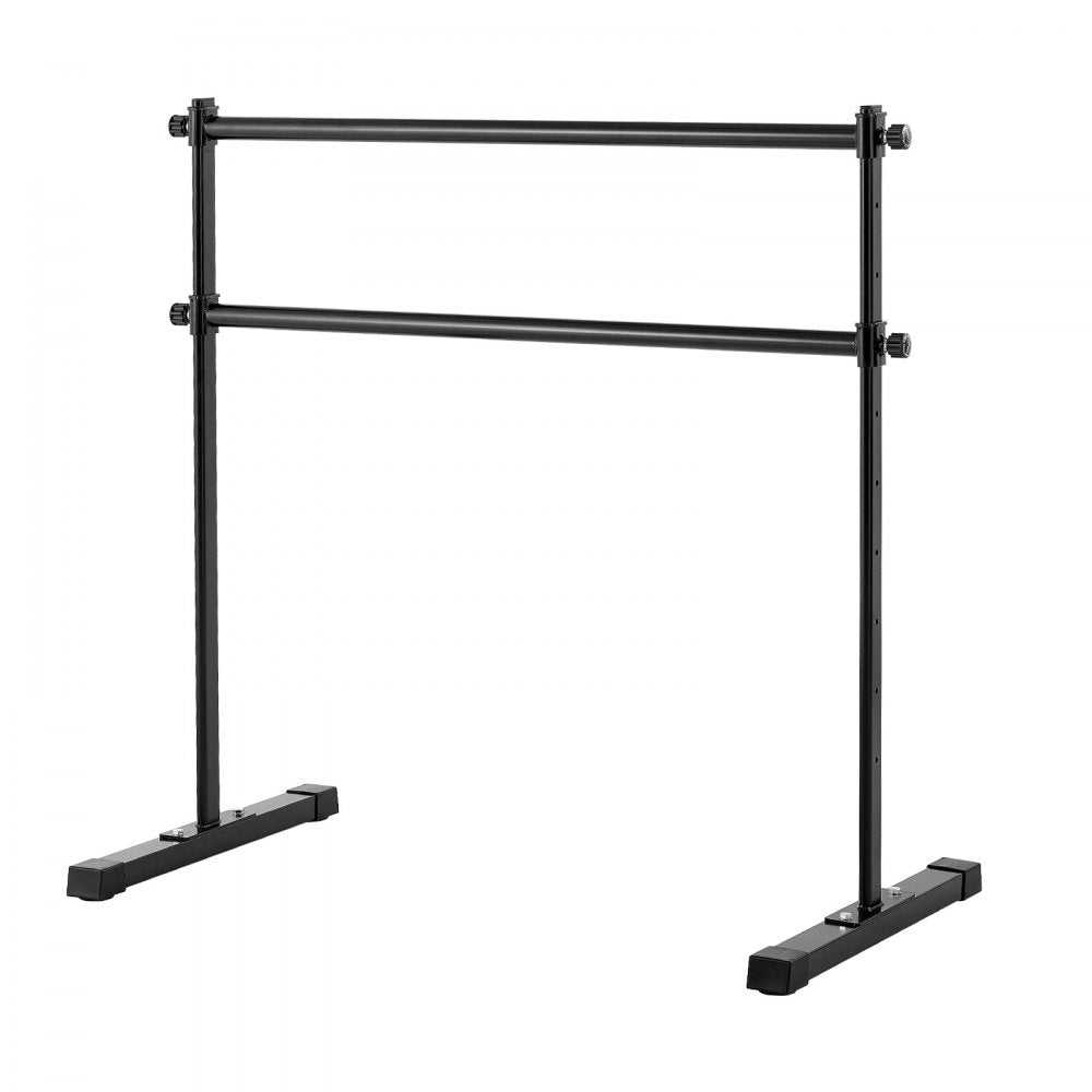 VEVOR Ballet Barre, 4 Ft Double Barre Bar for Home, Freestanding Portable Ballet Stretching Dance Bars, Height Adjustable Anti-Wobble Fitness Studio Equipment, for Pilates Balance Workout