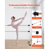 VEVOR Ballet Barre, 6 Ft Double Beechwood Barre Bar for Home, Freestanding Portable Ballet Stretching Dance Bars, Height Adjustable Anti-Wobble Fitness Gym Equipment, for Pilates Balance Workout