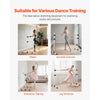 VEVOR Ballet Barre, 6 Ft Double Beechwood Barre Bar for Home, Freestanding Portable Ballet Stretching Dance Bars, Height Adjustable Anti-Wobble Fitness Gym Equipment, for Pilates Balance Workout