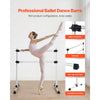 VEVOR Ballet Barre, 4 Ft Aluminum Double Barre Bar for Home, Freestanding Portable Ballet Stretching Dance Bars, Height Adjustable Anti-Wobble Fitness Studio Equipment, for Pilates Balance Workout