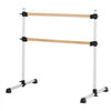 VEVOR Ballet Barre, 4 Ft Double Beechwood Barre Bar for Home, Freestanding Portable Ballet Stretching Dance Bars, Height Adjustable Anti-Wobble Fitness Gym Equipment, for Pilates Balance Workout
