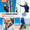 VEVOR Vertical Lifeline, 150ft (45.7m) Outdoor Climbing Rope 30KN Breaking Tension, Static Rock Climbing Rope with Steel Snap Hooks and Rope Grap, for Escape, Outdoor Adventures, and Lumbering, Black & Yellow