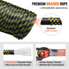 VEVOR Vertical Lifeline, 150ft (45.7m) Outdoor Climbing Rope 30KN Breaking Tension, Static Rock Climbing Rope with Steel Snap Hooks and Rope Grap, for Escape, Outdoor Adventures, and Lumbering, Black & Yellow