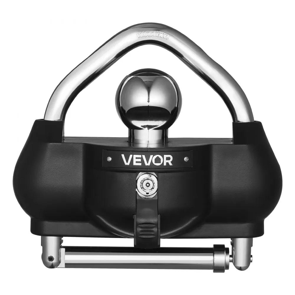 VEVOR Trailer Hitch Lock, Fits for 1-7/8 in, 2 in, 2-5/16 in Couplers, Heavy-Duty Anti-Theft Trailer Ball Lock with 3 Keys, Prying-Resistant, Adjustable Height Design for RVs, Boats, Trailers, Black
