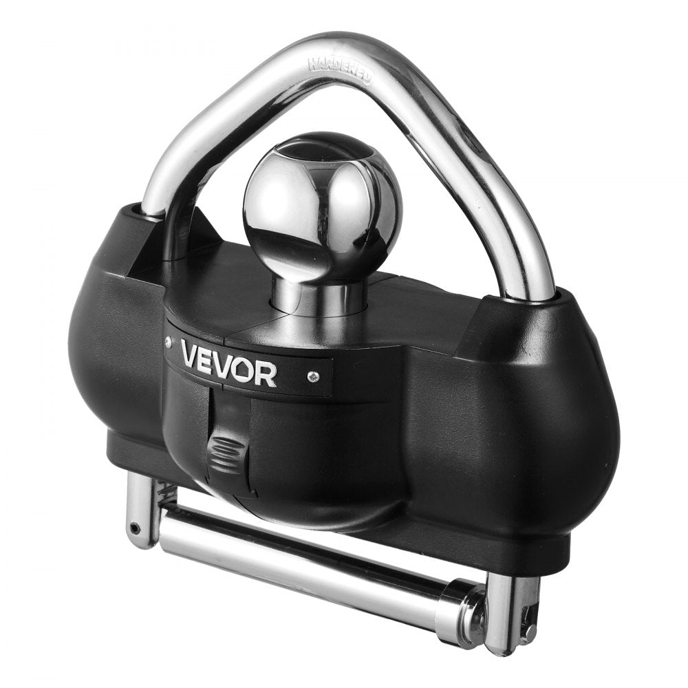 VEVOR Trailer Hitch Lock, Fits for 1-7/8 in, 2 in, 2-5/16 in Couplers, Heavy-Duty Anti-Theft Trailer Ball Lock with 3 Keys, Prying-Resistant, Adjustable Height Design for RVs, Boats, Trailers, Black