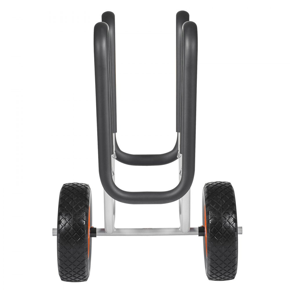 VEVOR Kayak Cart, 150 lbs Load Capacity, Stand Up Paddle Board Trolley with 10-inch Solid Rubber Tires & Kickstands, Paddle Board Carrier with Ratchet Strap for Paddleboard & Surfboard Transport