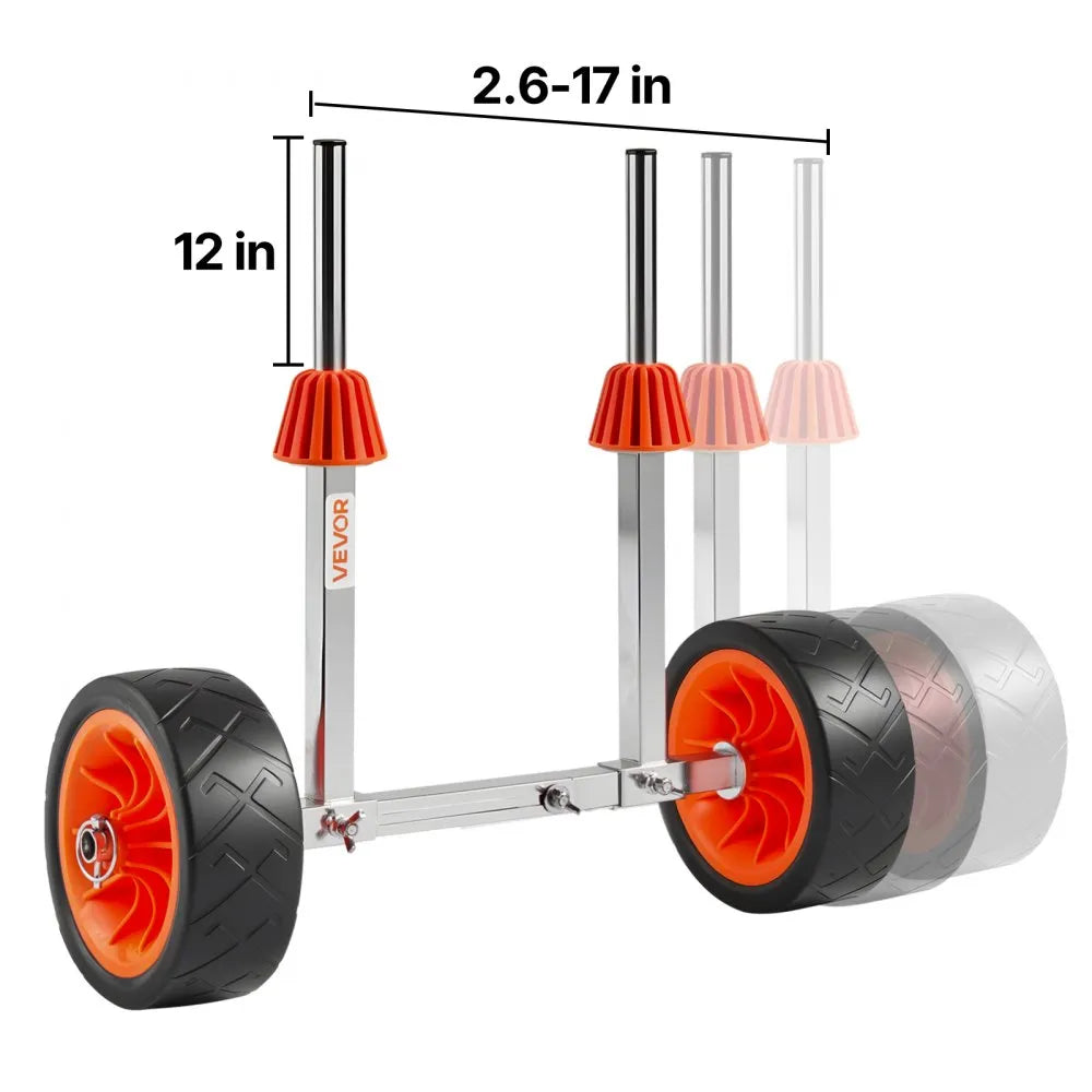 VEVOR Kayak Cart, 250 lbs Load Capacity, Canoe Cart Dolly with 7.5-inch Solid Rubber Tires & Kickstand, Assembles & Disassembles Within Seconds, Paddle Board Trolley for Kayaks, Canoes, Paddleboards