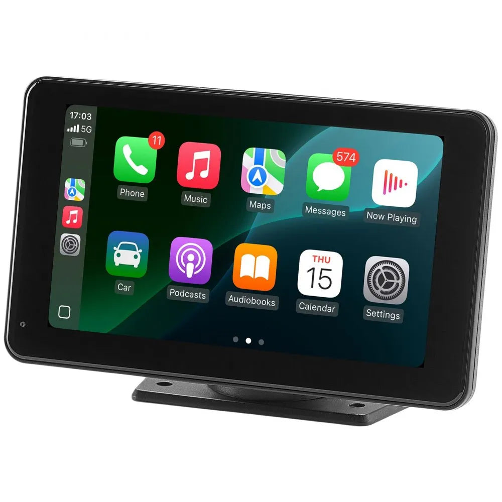 VEVOR Wireless Car Stereo, 7-Inch HD Portable Radio Touch Screen Compatible with Apple CarPlay & Android Auto, CarPlay Screen with Backup Camera, Voice Control, Mirror Link, Bluetooth, GPS Navigation