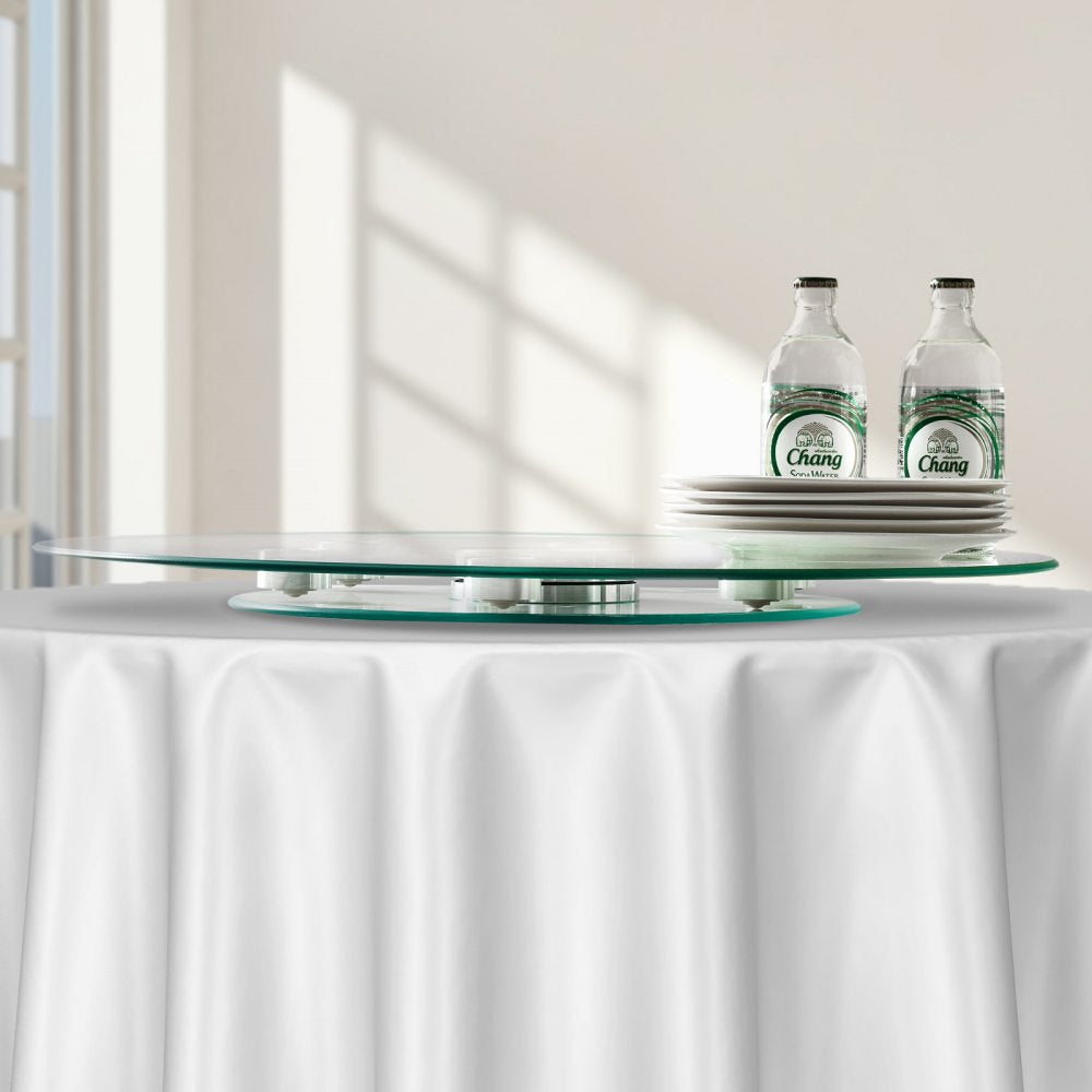 VEVOR 20 in Glass Lazy Susan Turntable, 360° Rotation Round Clear Tabletop Rotating Tray, Tempered Glass Dining Table Centerpiece, Smooth and Silent Spin, for Family Gatherings, Banquets & Weddings