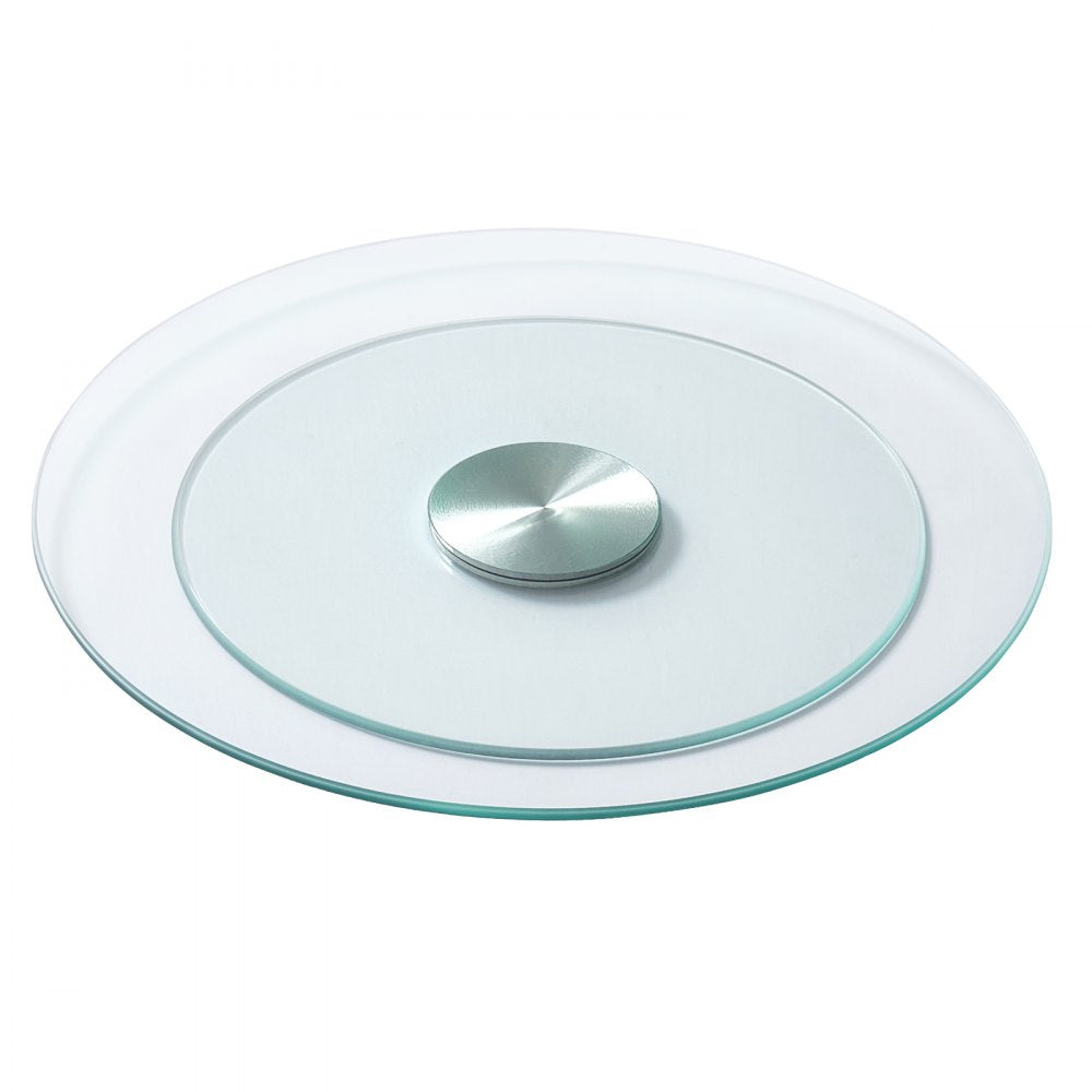 VEVOR 20 in Glass Lazy Susan Turntable, 360° Rotation Round Clear Tabletop Rotating Tray, Tempered Glass Dining Table Centerpiece, Smooth and Silent Spin, for Family Gatherings, Banquets & Weddings
