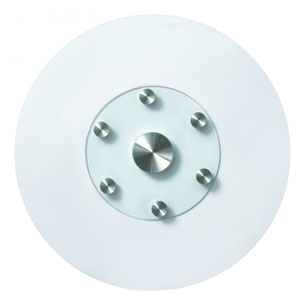 VEVOR 30 in Glass Lazy Susan Turntable, Tempered Glass Dining Table Centerpiece with 6 Rotating Wheels, 360° Smooth and Silent Spin Tabletop Rotating Tray, for Family Gatherings, Banquets & Weddings