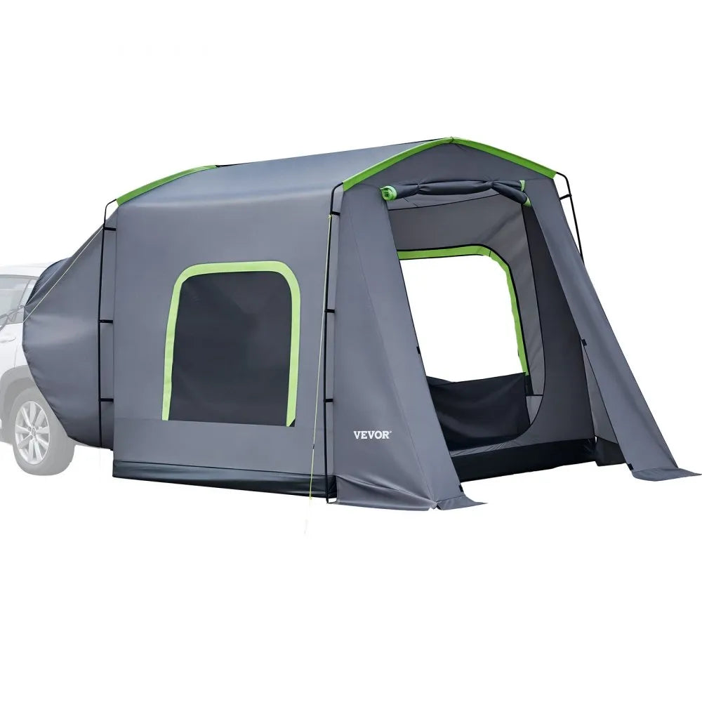 VEVOR Large SUV Tent for 5–9 Person, 10.6 x 8 FT All-Season SUV Tailgate Tent with Ventilated Door & Mesh Windows, PU3000mm Waterproof Dual-Use Car Rear Hatch Tents for Outdoor Camping Hiking