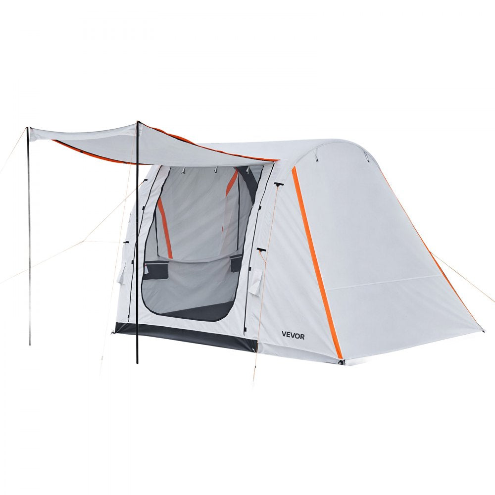 VEVOR Inflatable SUV Tent with Awning, 8 x 6.7 ft 3-Season SUV Tailgate Tent with Ventilated Doors & Mesh Window, PU2000mm Waterproof Car Rear Hatch Tents for Outdoor Camping - Air Pump Included