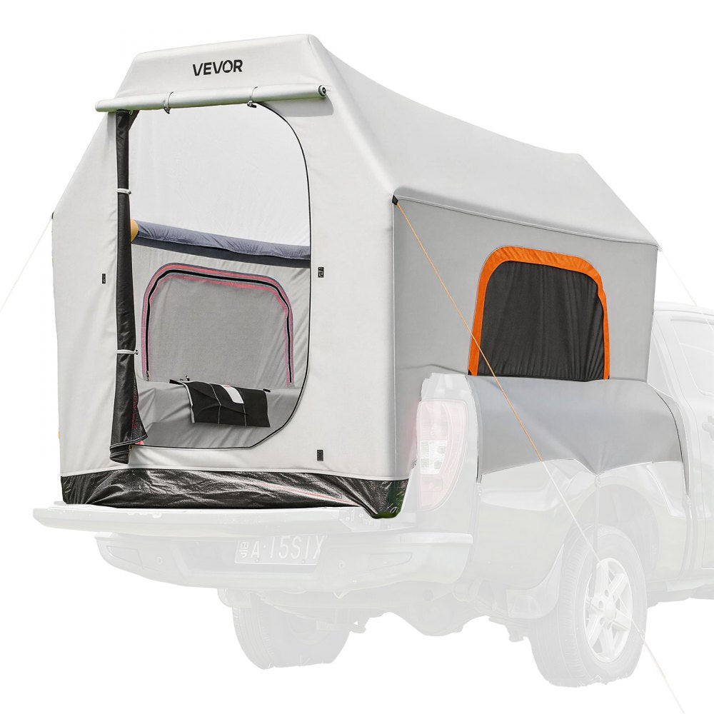 VEVOR Inflatable Pickup Truck Tent, 7.2 x 5.4 FT 3-Season Truck Bed Tent with Ventilated Mesh Windows, PU2000mm Waterproof Pickup Camping Tents for Outdoor Hiking Activities - Air Pump Included