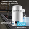 VEVOR 1.1Gal Water Distiller, 0.3Gal/H, 750W Distilled Water Maker Machine 0-99H Timing Set Temp Display, 304 Stainless Steel Countertop Distiller Plastic Carafe Cleaning Powder 3 Carbon Packs, White