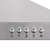 VEVOR Wall Mount Range Hood, Ductless Chimney-Style Kitchen Stove Vent, Stainless Steel Permanent Filter with 3-Speed Exhaust Fan, 2 Baffle Filters, LED Lights, Push Button, Silver (30 inch)