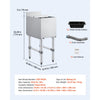 VEVOR Commercial Ice Bin, 29.6 Qt Max Capacity, 12 x 19 x 33 Inch Stainless Steel Ice Chest with Sliding Lid and Bottle Holders, Cooler Cart Cocktail Unit for Bar Restaurant Pub, NSF Certified