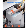 VEVOR Commercial Ice Bin, 49.4 Qt Max Capacity, 18 x 18 x 33 Inch Stainless Steel Ice Chest with Sliding Lid and Bottle Holders, Cooler Cart Cocktail Unit for Bar Restaurant Pub, NSF Certified