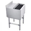 VEVOR Commercial Ice Bin, 49.4 Qt Max Capacity, 18 x 18 x 33 Inch Stainless Steel Ice Chest with Sliding Lid and Bottle Holders, Cooler Cart Cocktail Unit for Bar Restaurant Pub, NSF Certified