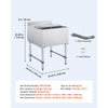 VEVOR Commercial Ice Bin, 79.9 Qt Max Capacity, 24 x 24 x 33 Inch Stainless Steel Ice Chest with Sliding Lid, 24H Long-Lasting Insulation, Cooler Cart Cocktail Unit for Bar Restaurant Pub, NSF