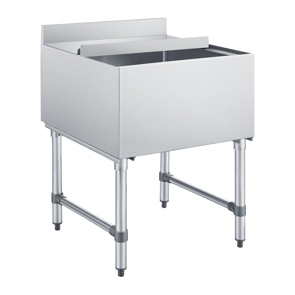 VEVOR Commercial Ice Bin, 79.9 Qt Max Capacity, 24 x 24 x 33 Inch Stainless Steel Ice Chest with Sliding Lid, 24H Long-Lasting Insulation, Cooler Cart Cocktail Unit for Bar Restaurant Pub, NSF