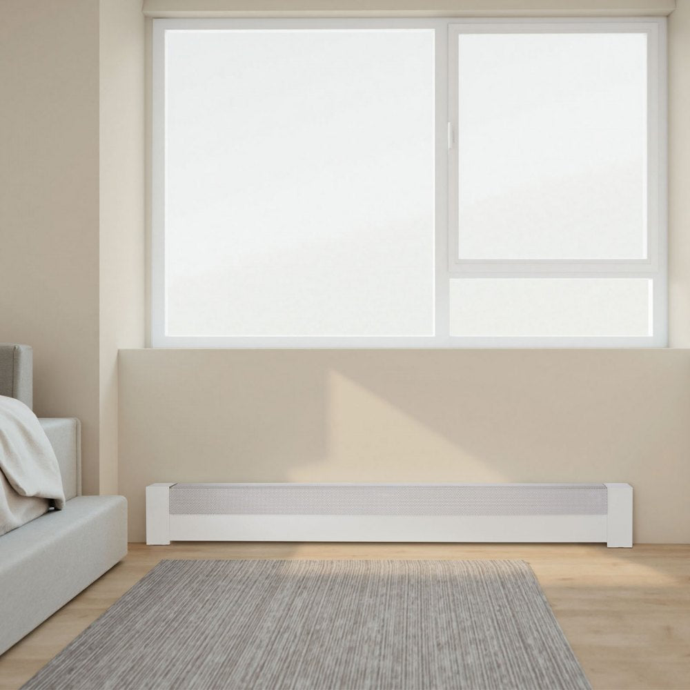 VEVOR Baseboard Heater Covers, Basic Series 5 ft Standard Electric Heating Unit Front Cover for Home Improvement, Heavy-duty Steel, Easy Installation for Bedroom Replacing Old Cover, White