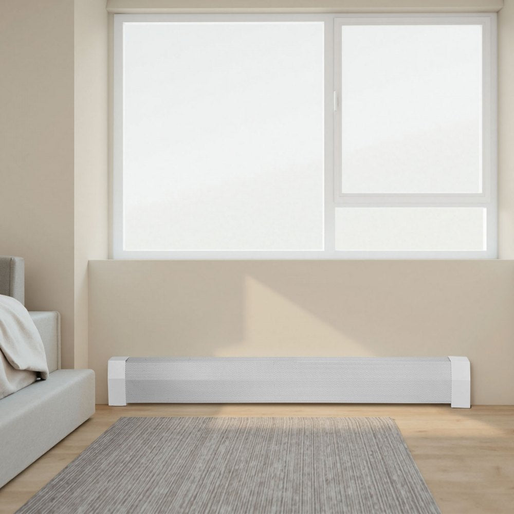 VEVOR Baseboard Heater Covers, Premium Series 5 ft Standard Electric Heating Unit Front Cover for Home Improvement, Heavy-duty Steel, Easy Installation for Bedroom Replacing Old Cover, White