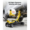 VEVOR Low Profile Floor Jack, 2.5 Ton (5512 lbs) Capacity, Steel Racing Floor Jack with Single Piston Quick Lift Pump & SUV Adapters, Hydraulic Trolley Car Lift for Sedans, Lifting Range 3.3"-13.8"