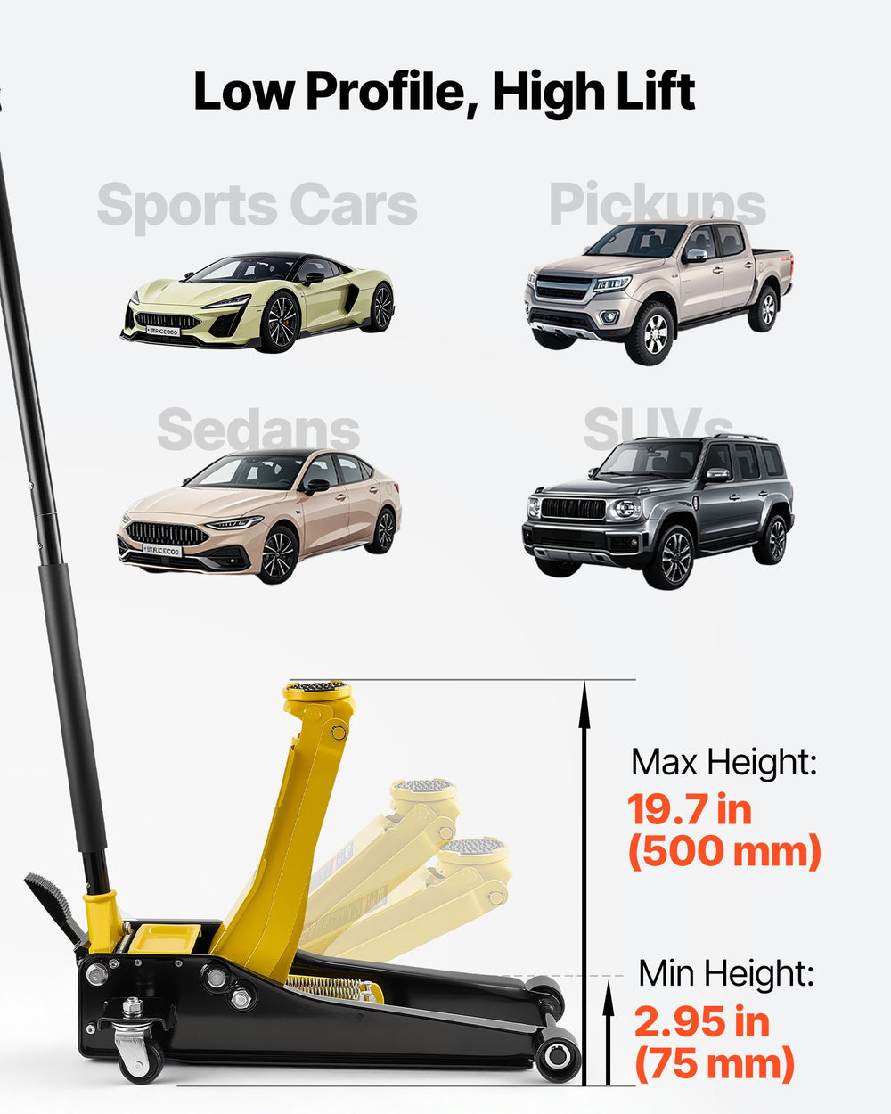 VEVOR Low Profile Floor Jack 3 Ton - image 2
