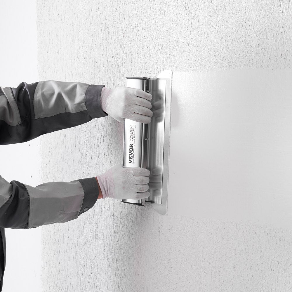 VEVOR Drywall Skimming Blade Set, 7/10/14/16/24 in Skimming Blades + 34 - 81.6 in Extension Handle Pole, Stainless Steel Knife Professional Skim Coat Tools, for Gyprock/WallBoard/Plasterboard