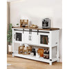 VEVOR Coffee Bar Cabinet, 47.3 x 15.7 x 32.7 in Farmhouse Coffee Bar Cabinet with 4-Tier Storage, Coffee Bar Table with Barn Doors, Farmhouse Sideboard Buffet Cabinet for Living Room, Entryway