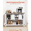 VEVOR Coffee Bar Cabinet, 47.3 x 15.7 x 32.7 in Farmhouse Coffee Bar Cabinet with 4-Tier Storage, Coffee Bar Table with Barn Doors, Farmhouse Sideboard Buffet Cabinet for Living Room, Entryway